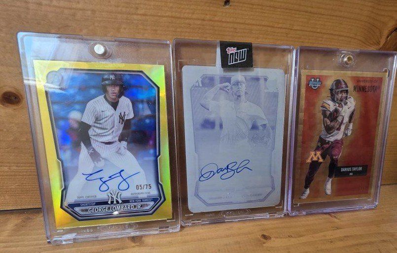 George Lombard Jr. & Darius Taylor Trading Cards Lot - Topps Bowman Chrome Autograph