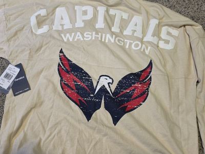 Fanatics Washington Capitals Crew Neck Jersey - LRG Chalk NHL Hockey Long Sleeve Shirt