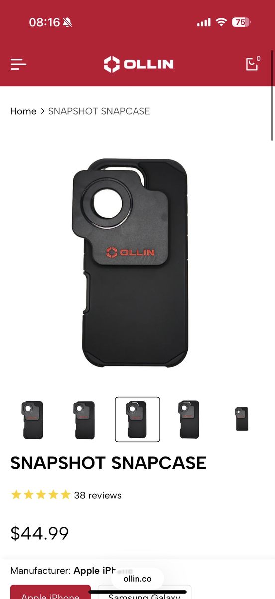 Ollin SNAPSHOT SNAPCASE for iPhone 16 Pro - Black, Excellent Condition