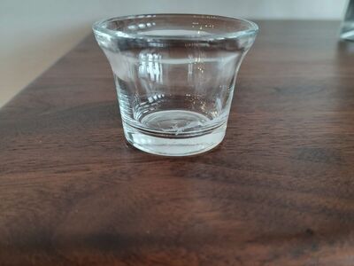 Set of 36 clear glass votive holders