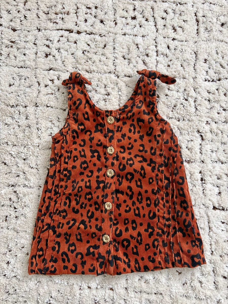 Baby Girl Cheetah Print Overall Dress
