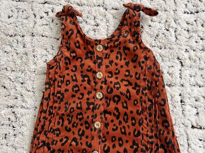 Baby Girl Cheetah Print Overall Dress