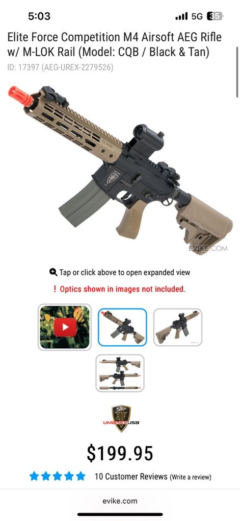 Airsoft M4 Kit Red Dot