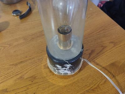 Glass and Marble Base Table Lamp - Unique Edison Bulb Design $30obo