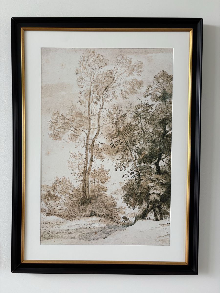 46"x34" Custom Framed “Trees and Deer” by John Constable – New Premium Giclée Print $379