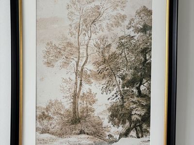46"x34" Custom Framed “Trees and Deer” by John Constable – New Premium Giclée Print $379