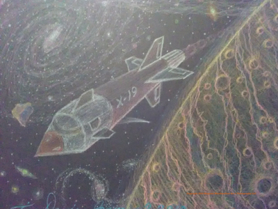 X - 19 Spaceship - Premium Plush Blanket