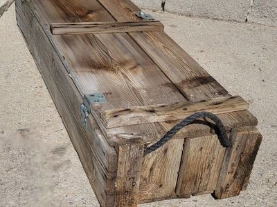 **VINTAGE MILITARY CANNON AMMO BOX**