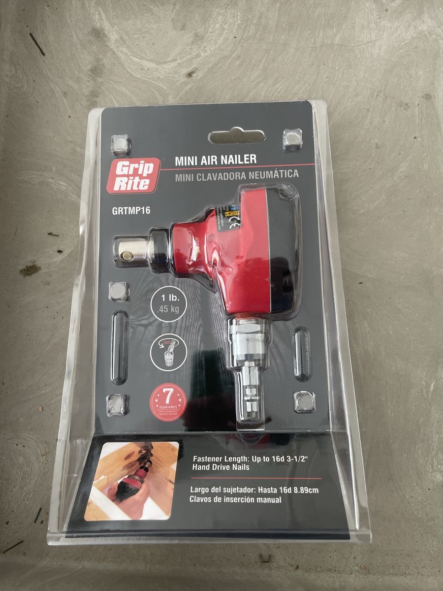 Grip Rite GRTMP16 Mini Air Nailer - New in Package, Hand Drive Nails up to 3-1/2"