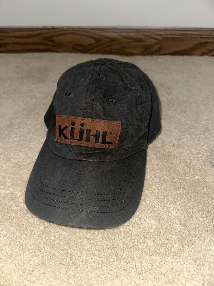 KÜHL Men's Dark Charcoal Grey Waxed Canvas Baseball Cap Hat Adjustable