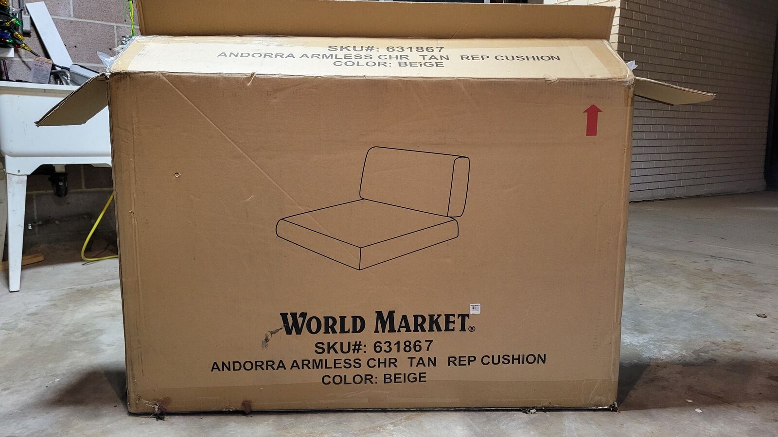 World Market Andora Armless Chair Cushion Grey (Not Beige)