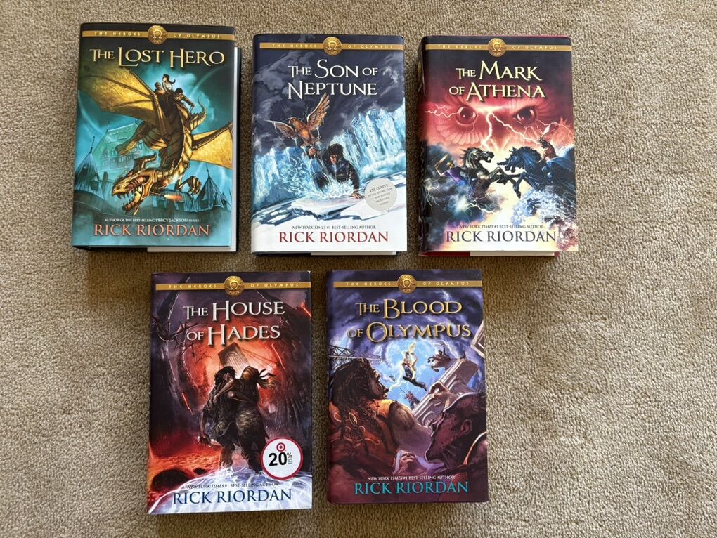 The Heroes of Olympus Complete Series, by Rick Riordan (hardcovers)