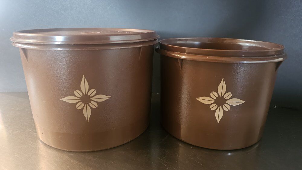 Vntg (NEW) BROWN STARBURST Servalier Canister