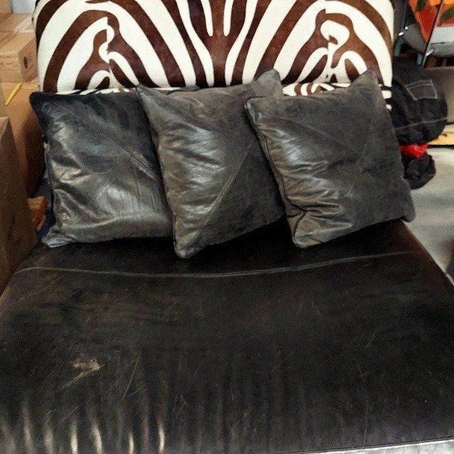 Genuine Zebra Leather Couch