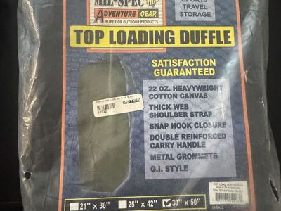 30 in Top Loading Canvas Duffle Bags with straps