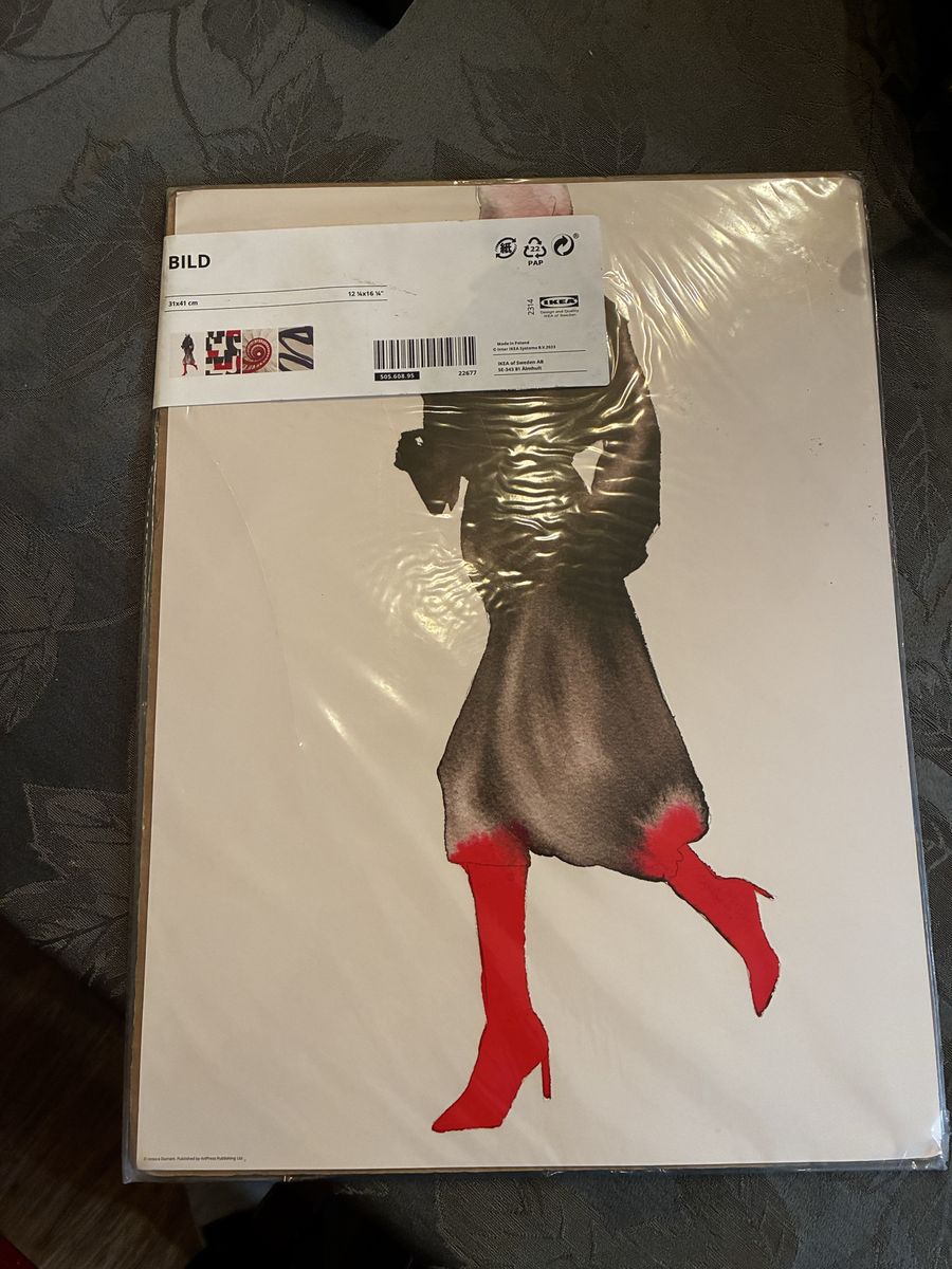 IKEA BILD Poster 31x41 cm (12¼ x 16¼ in) Woman in Red Boots Abstract Art Print