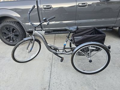 Adult tricycle
Schwinn Meridian Adult Tricycle - Gray 3-Wheel Bike with Rear Cargo Basket