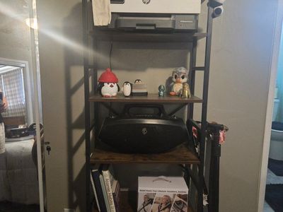 Rustic Industrial 5-Tier Bookshelf Dark Wood & Metal Frame Storage Display Shelf