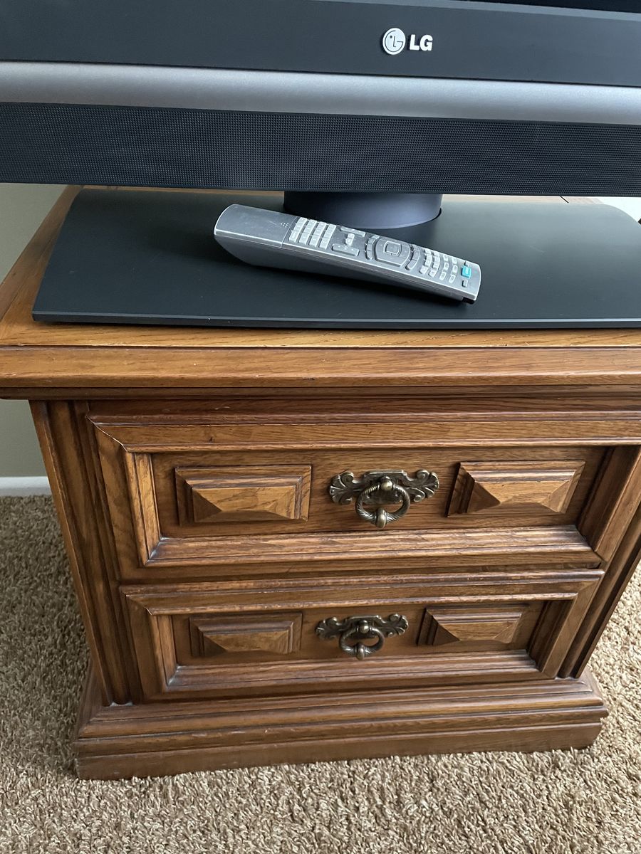 Pair of solid wood nightstands.