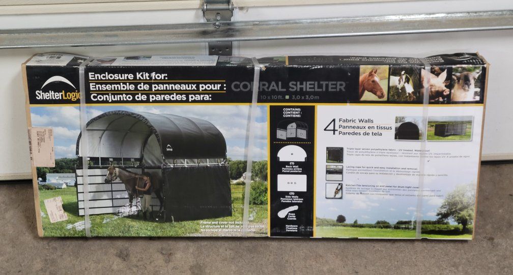 ShelterLogic 10x10ft Corral Shelter Enclosure Kit - 4 Fabric Walls (UV-treated, Waterproof)