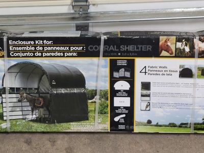 ShelterLogic 10x10ft Corral Shelter Enclosure Kit - 4 Fabric Walls (UV-treated, Waterproof)