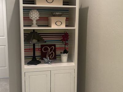 White Wood Tall Bookshelf with Storage Cabinet & Adjustable Shelves - Versatile Home Furniture