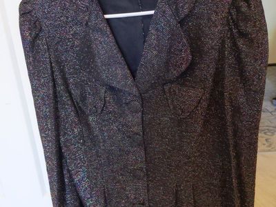 Vintage Iridescent Multicolored Thread Blazer Jacket - Size 11, 90% Acetate, 10% Mylar
