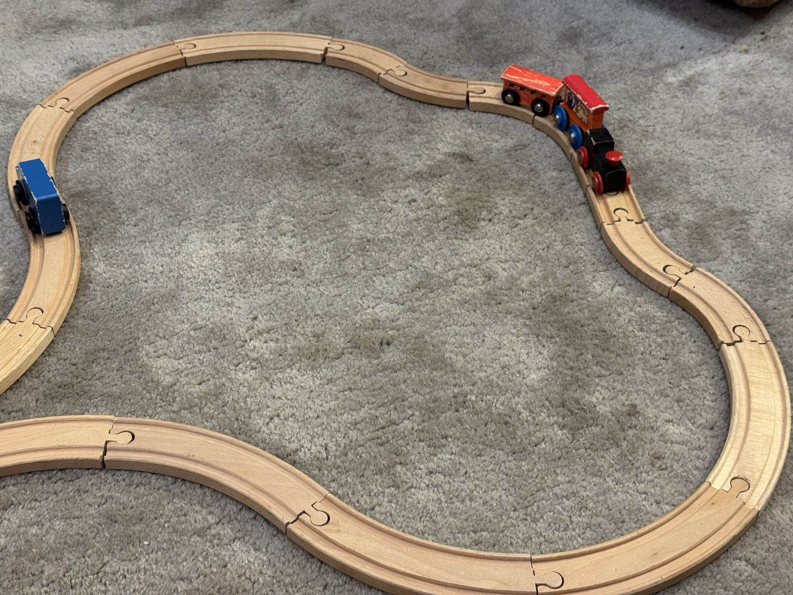 Wooden train, tractor seat
