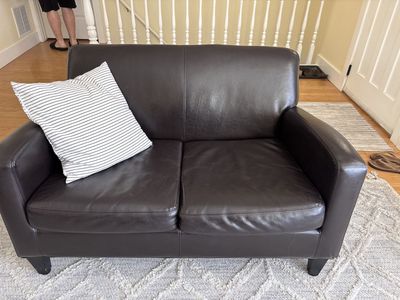 Black Leather Loveseat couch