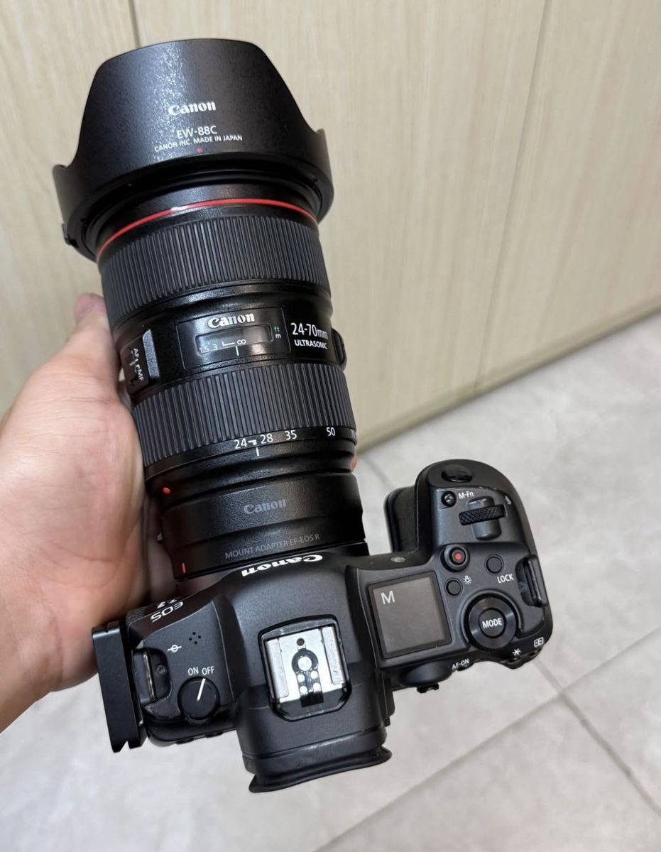 Canon R5 , adapter, ef 24-70 ii 2.8
