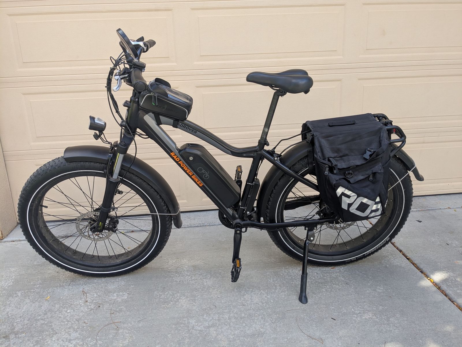 Rad Power Bikes RadRover 5 Fat Tire Electric Bike, Black, Good Condition, with Accessories