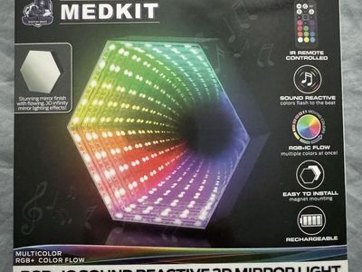 MEDKIT RGB+IC Sound Reactive Rechargeable 3D Mirror Light with Remote Control