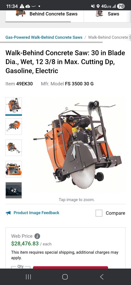 Fs3500 Husqvarna concrete saw