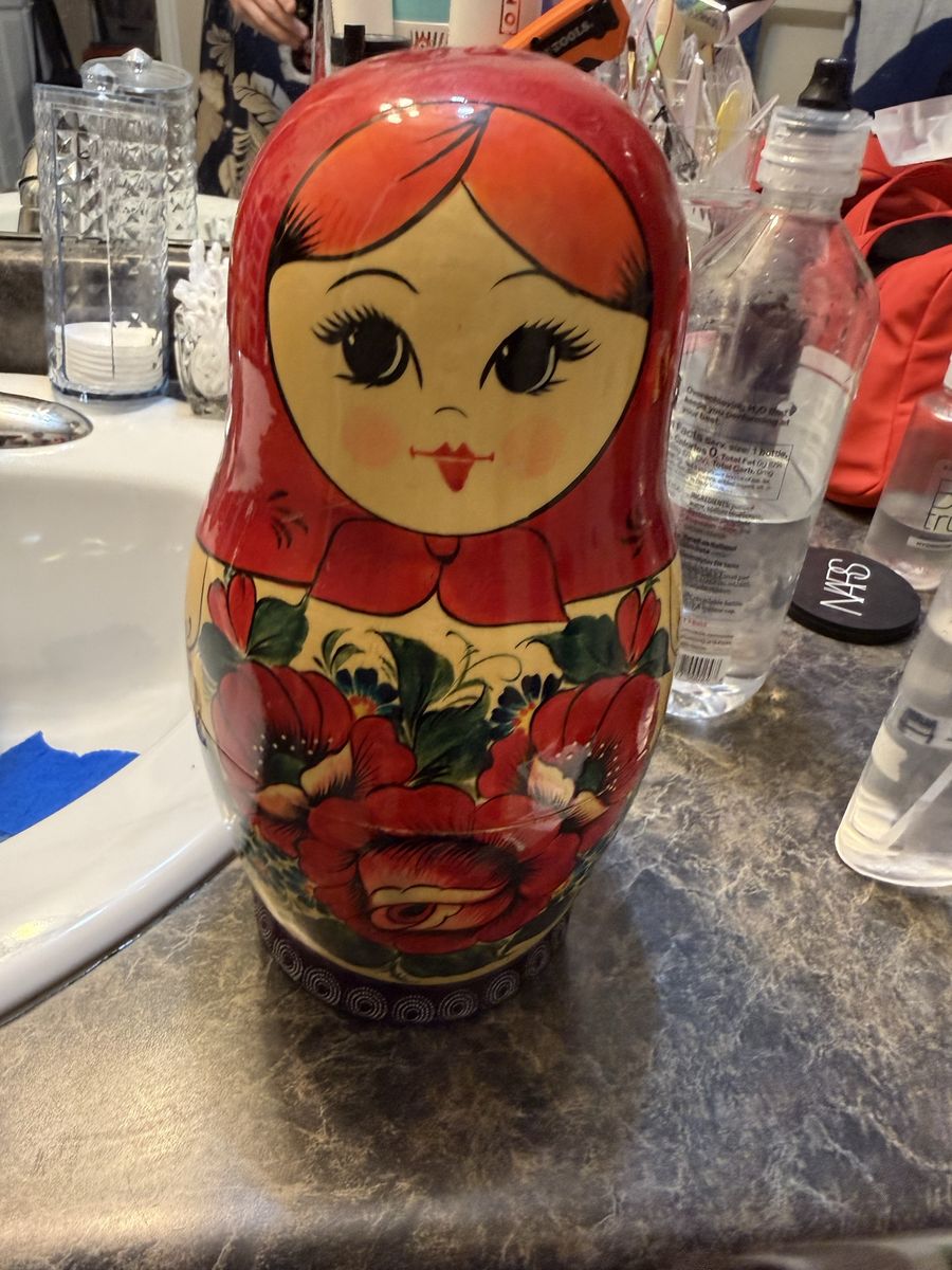 Vintage Hand-Painted Russian Matryoshka Nesting Dolls Set