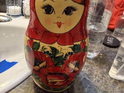 Vintage Hand-Painted Russian Matryoshka Nesting Dolls Set