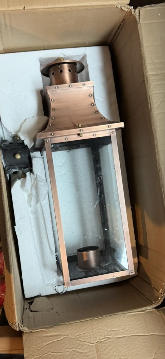 Copper Lantern Light Posts (2)