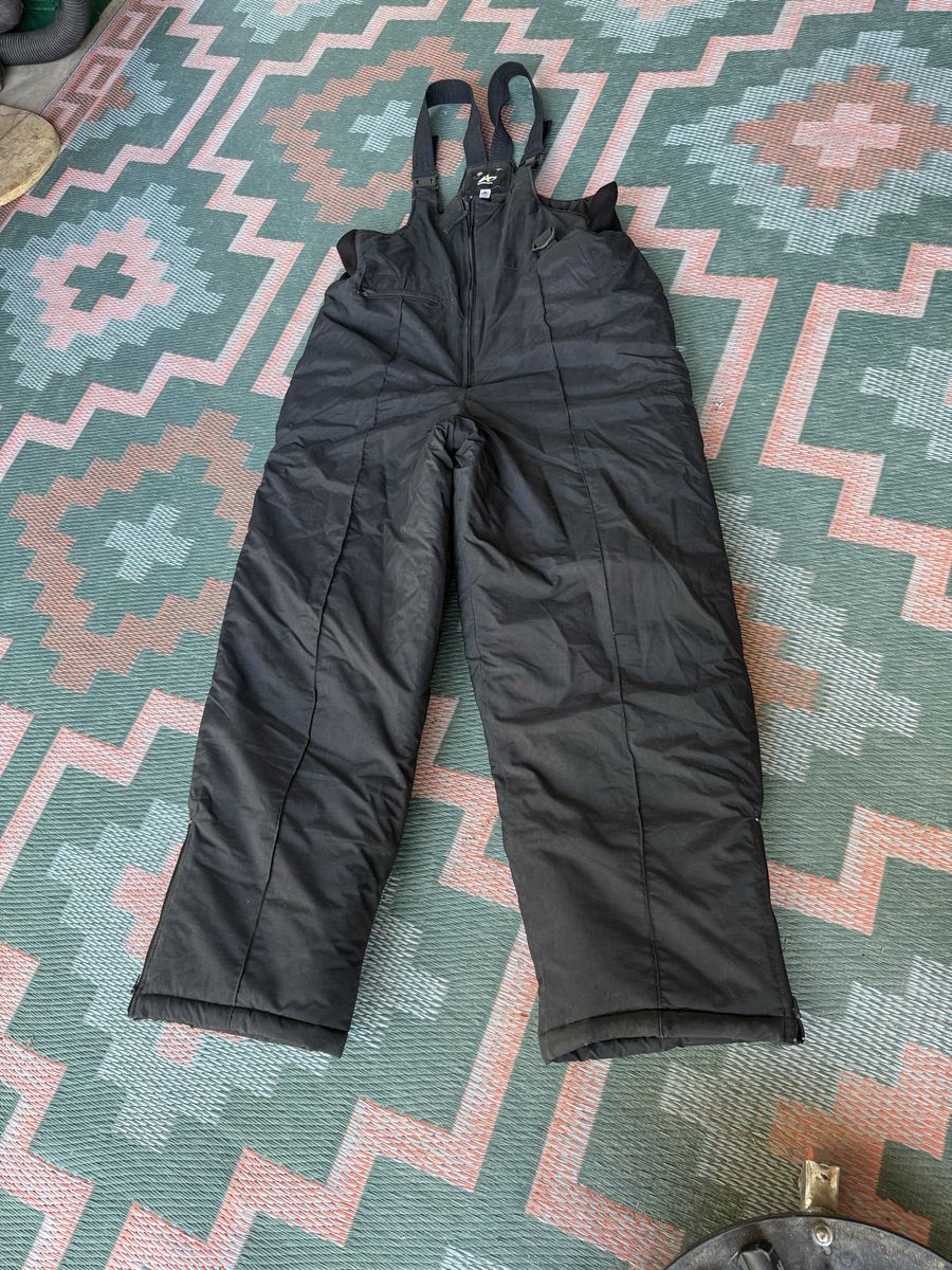 AthleTech Men's Black Insulated Ski Snow Bib Overalls Size Large