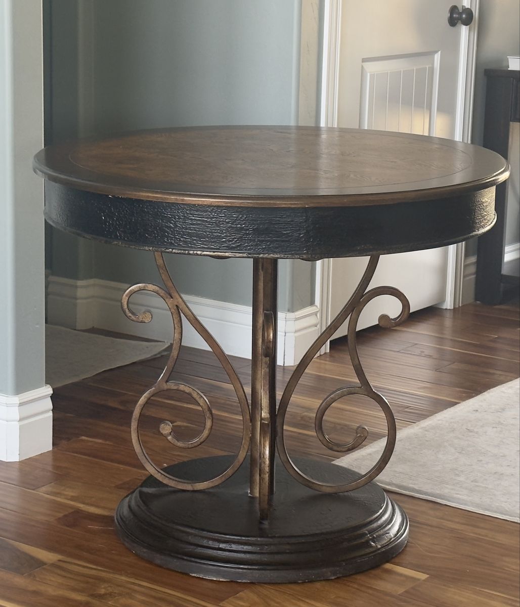 Round Wood Accent Table