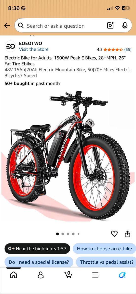 E-bike and fat tire bike rack