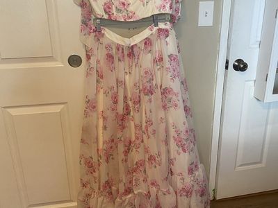 B. Darlin Women's Floral Print 2-Piece Crop Top & Maxi Skirt Set, Size 13/14