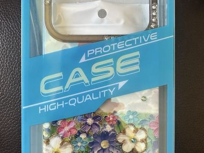 MATEPROX IPhone 17 pro Floral Protective Phone Case with Rhinestone Camera Accent