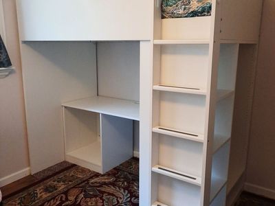 IKEA Bunk bed with desk and shelves