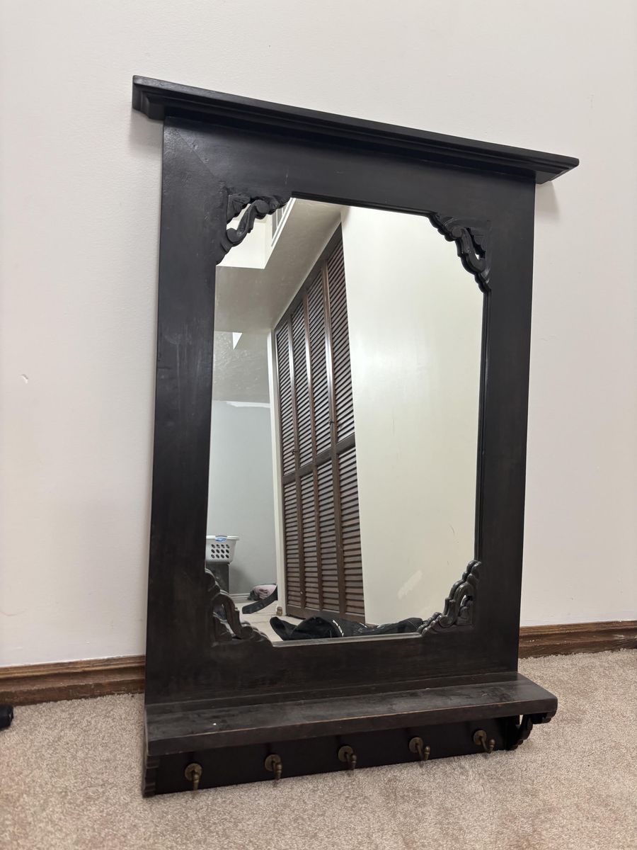 Entryway Mirror with Hooks