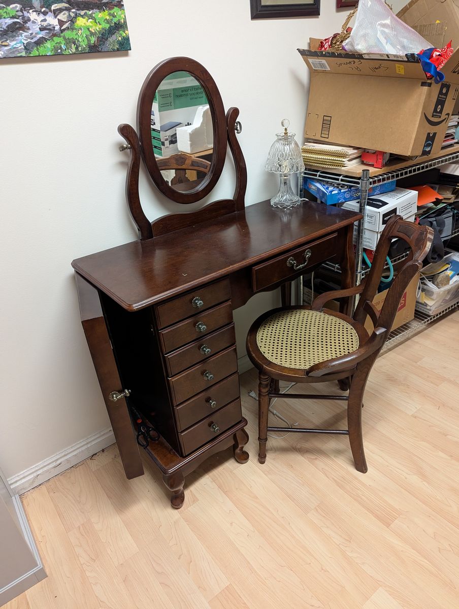 Victorian vanity and jewelry storage