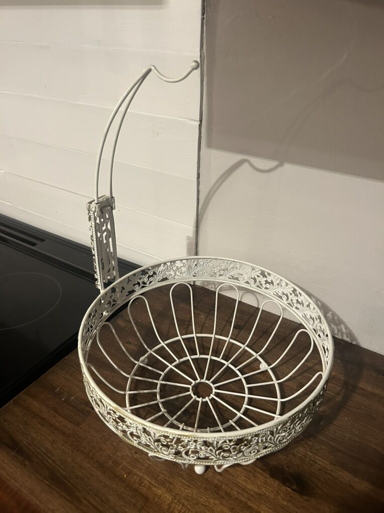 White Metal Fruit Basket