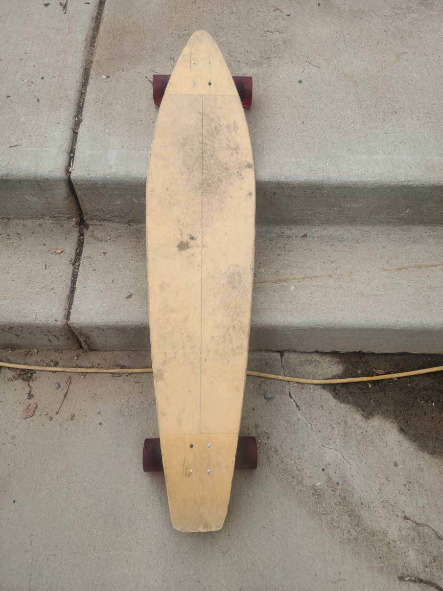 Custom Star Trek Longboard Skateboard with Red Wheels - Unique Carved Deck