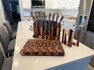 One-of-a-Kind Handmade Cutting Board & Knife Set