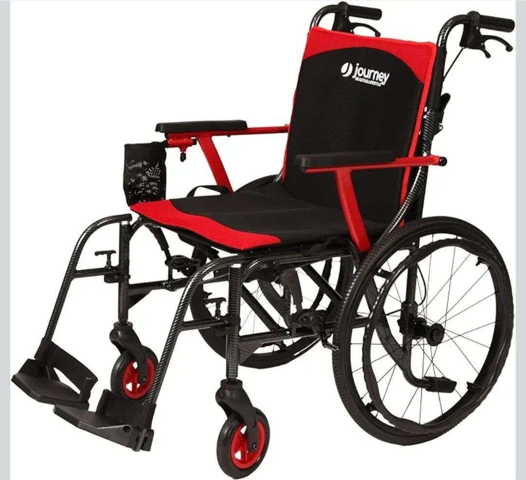 Journey SoLite C2 Ultra Lightweight Wheelchair for Adults & Seniors – Foldable Portable Manual Chair 250 Lb Capacity – Patterned