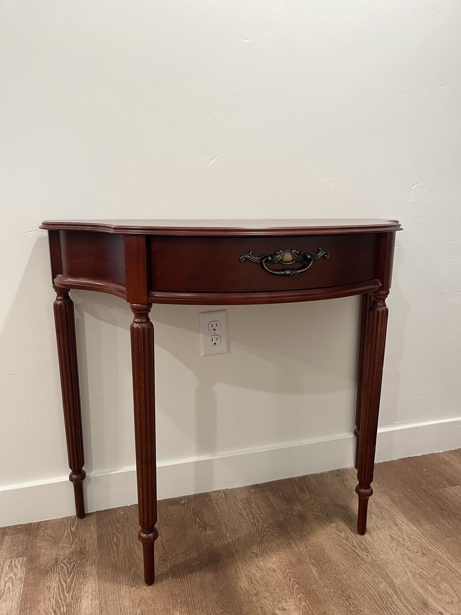 Antique half moon console table