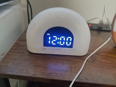 White Sunrise Digital LED Alarm Clock with USB Power